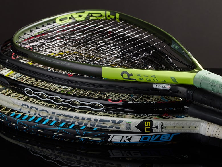 Image of a Stack of Racquetball Racquets 